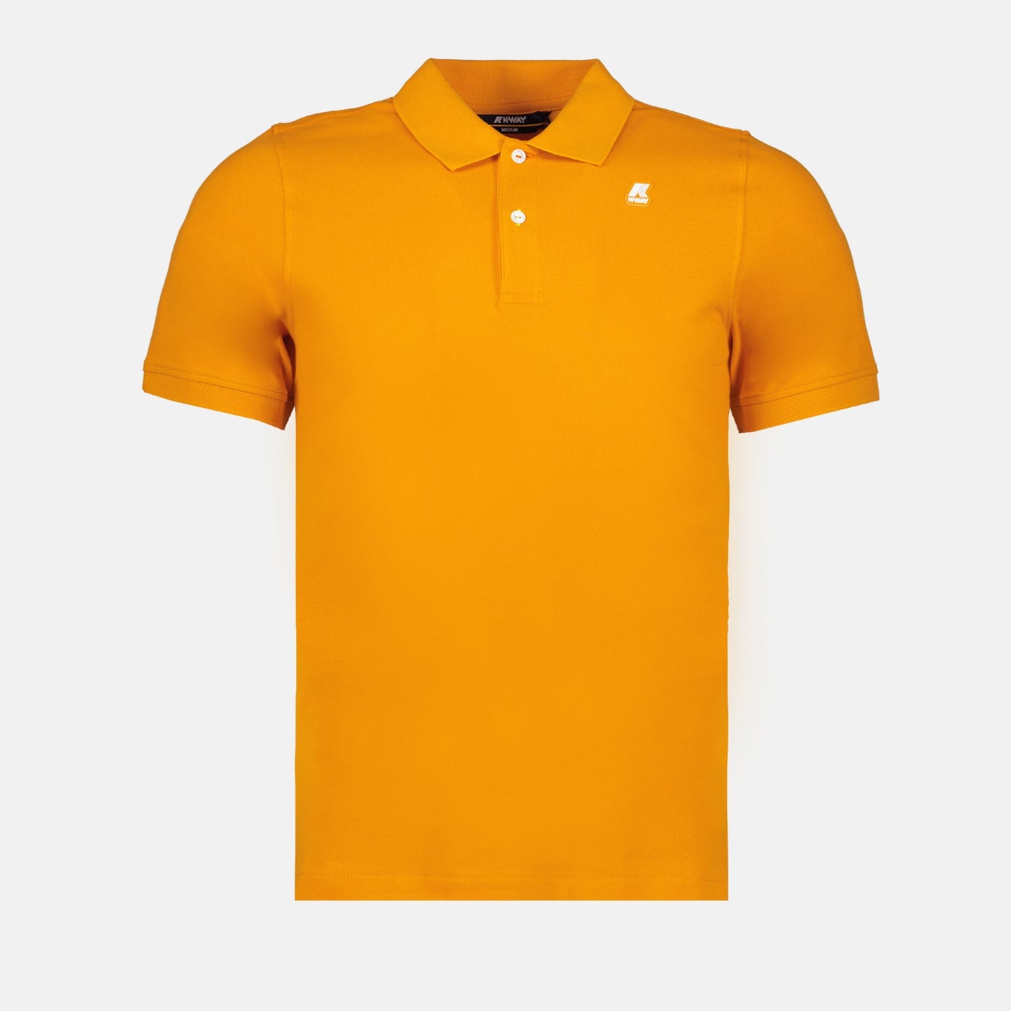 luxury polo, K-Way polo, men's fashion, orange polo shirt, high-end clothing