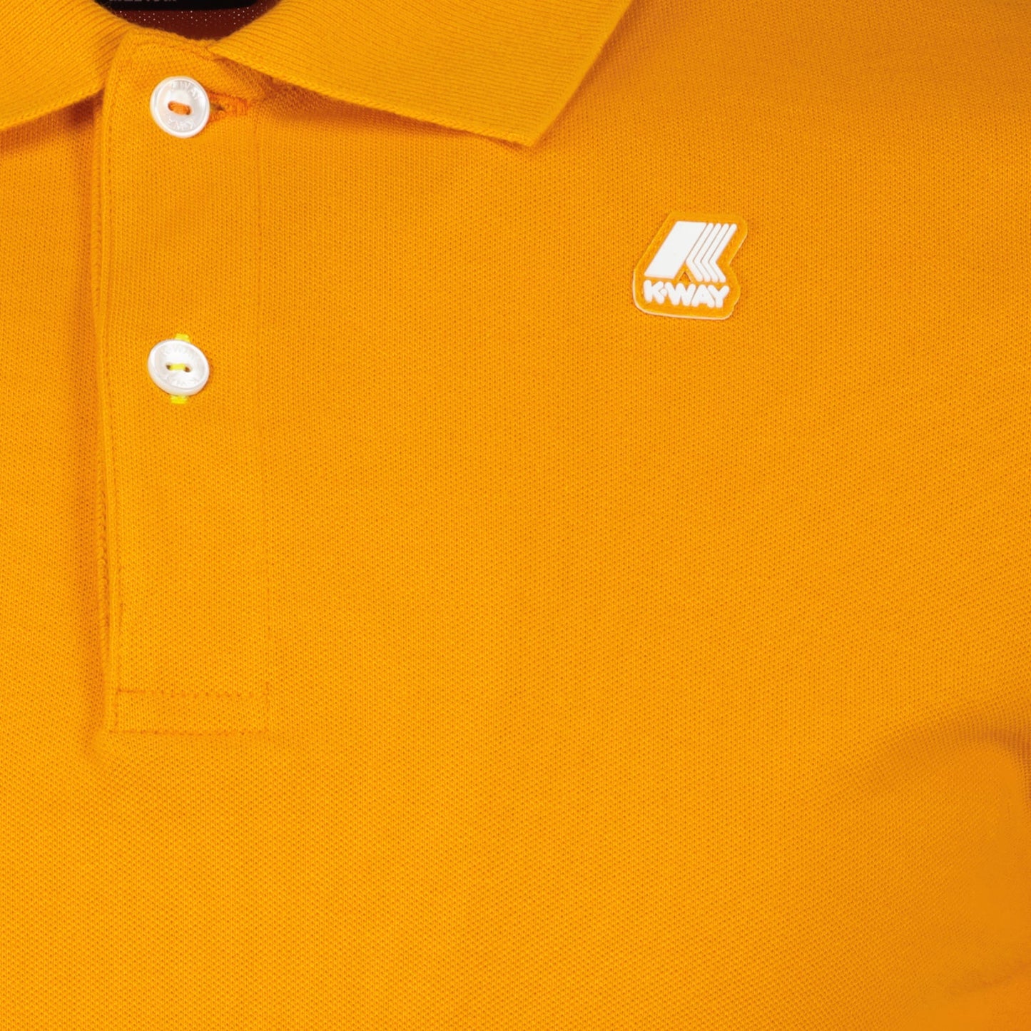 luxury polo, K-Way polo, men's fashion, orange polo shirt, high-end clothing