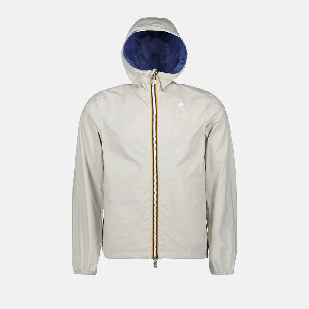 Image de la veste réversible gris-bleu de K-Way pour hommes - Saison Printemps-Été 2024 - Vue de face