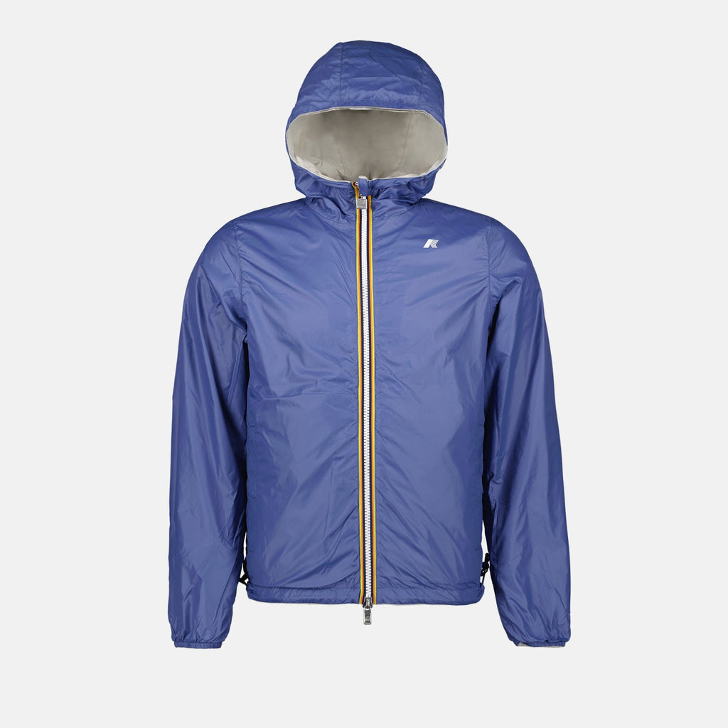 Image de la veste réversible gris-bleu de K-Way pour hommes - Saison Printemps-Été 2024 - Vue de dos