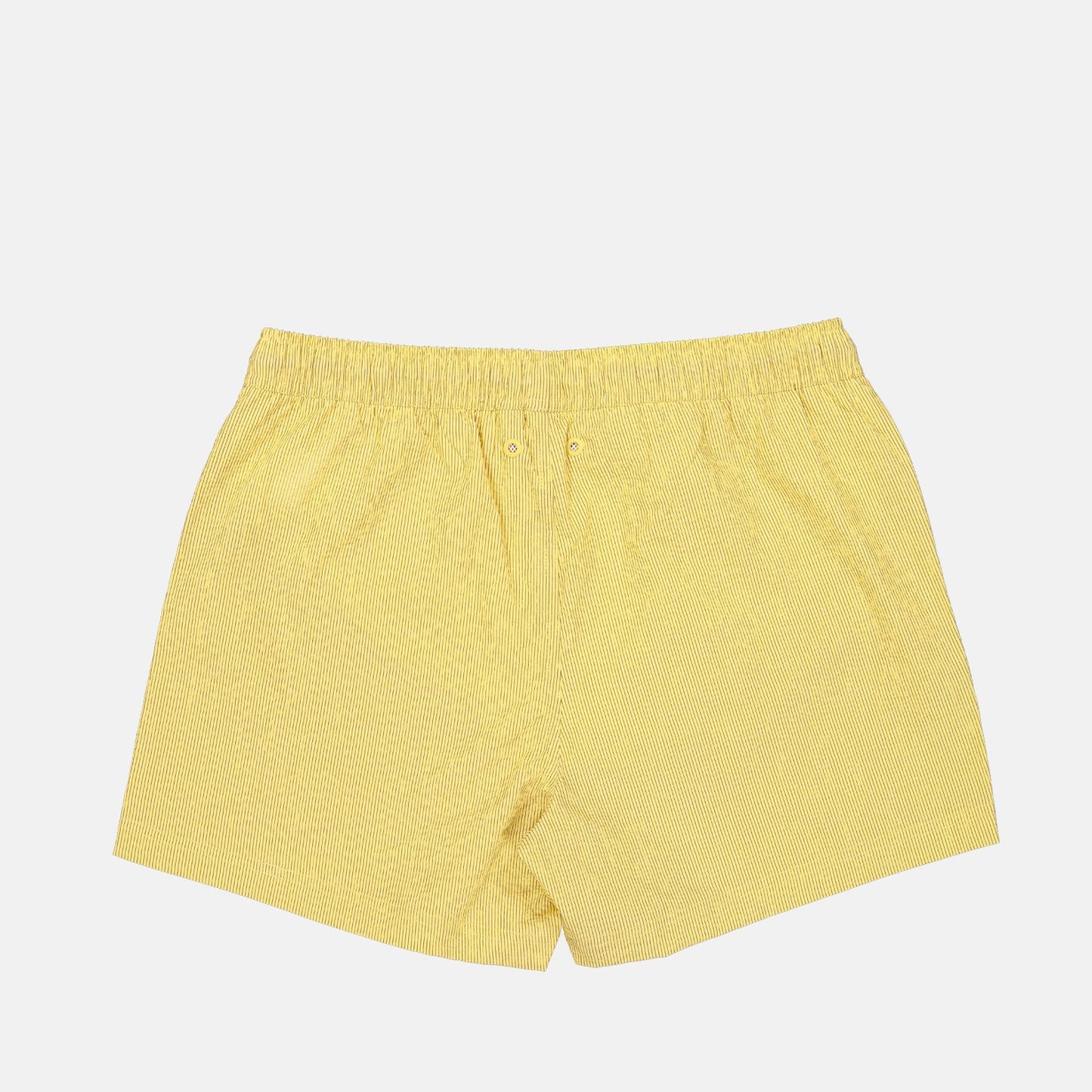 Luxury swimwear, K-Way shorts, yellow swim shorts, beach fashion, high-end swim trunks