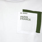 luxury t-shirt, K-Way, white-green t-shirt, designer tee, high-end fashion