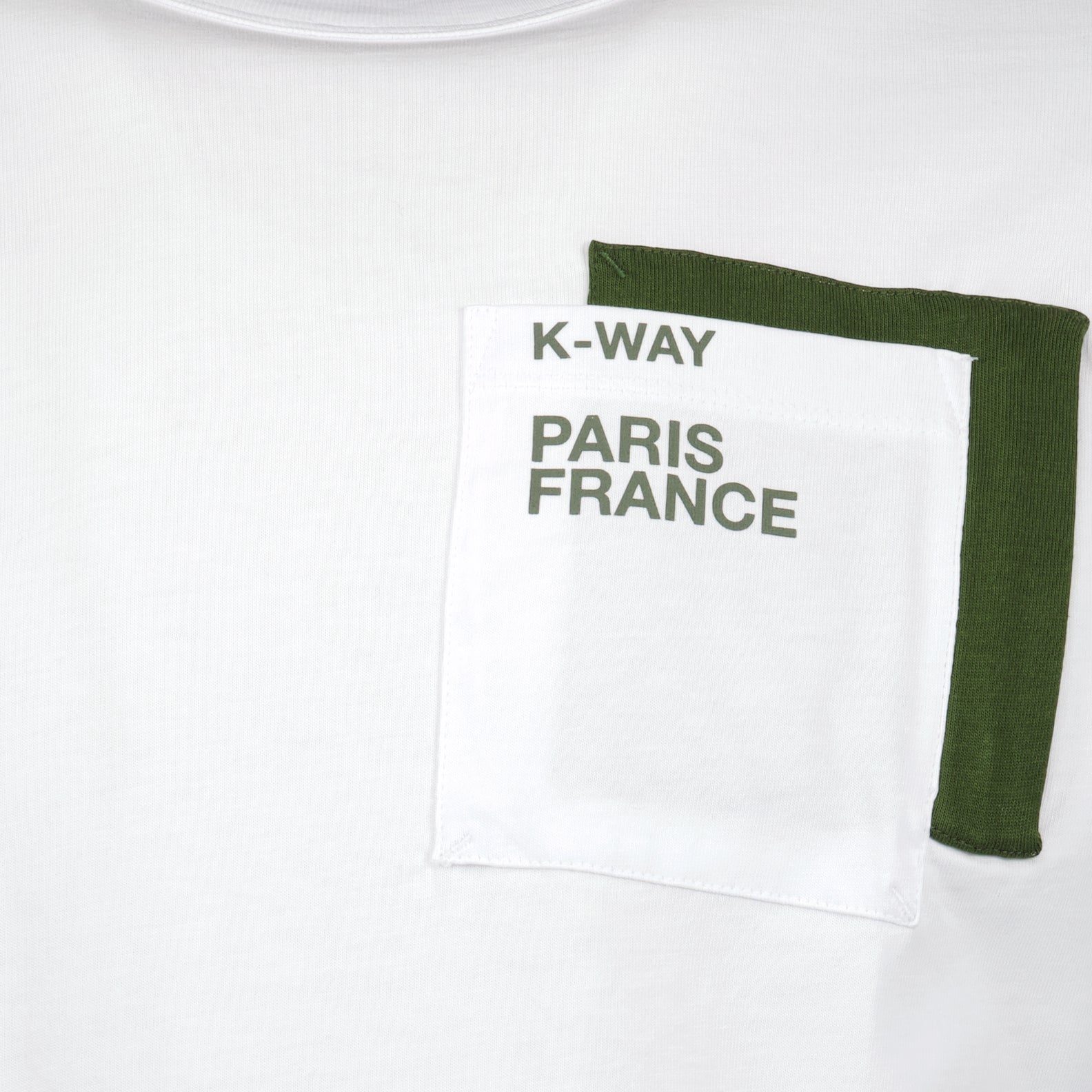 luxury t-shirt, K-Way, white-green t-shirt, designer tee, high-end fashion
