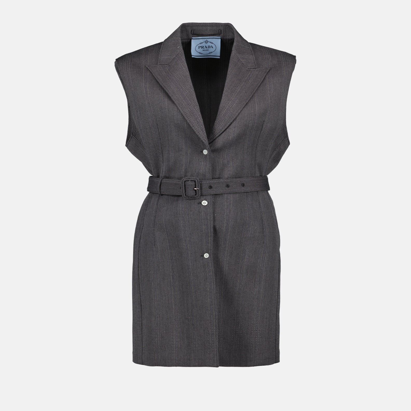 Striped Sleeveless Gray Gilet