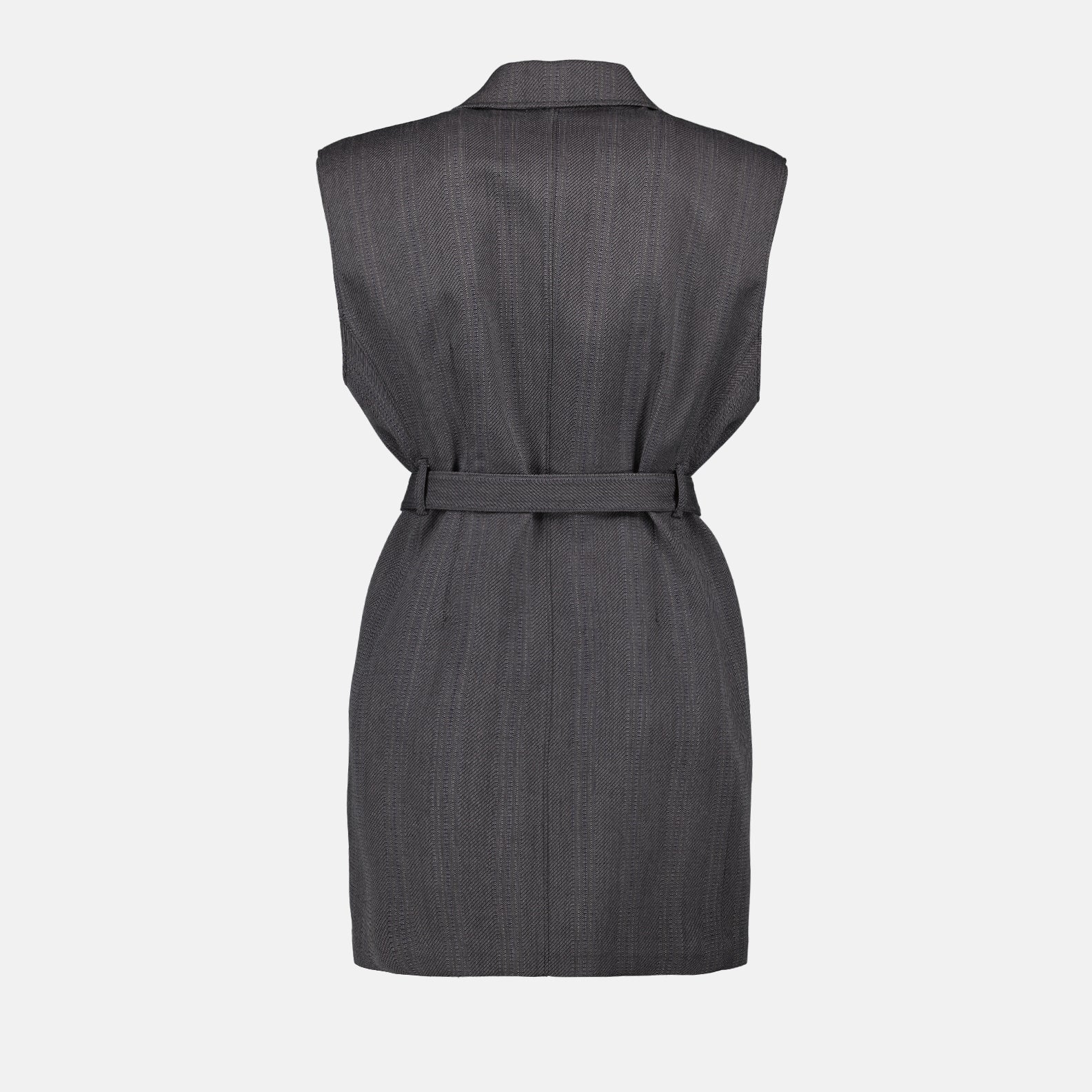 Striped Sleeveless Gray Gilet