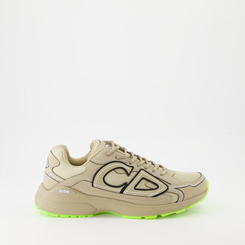 Dior sneakers, beige microfiber shoes, luxury footwear, B30 sneakers, high-end fashion