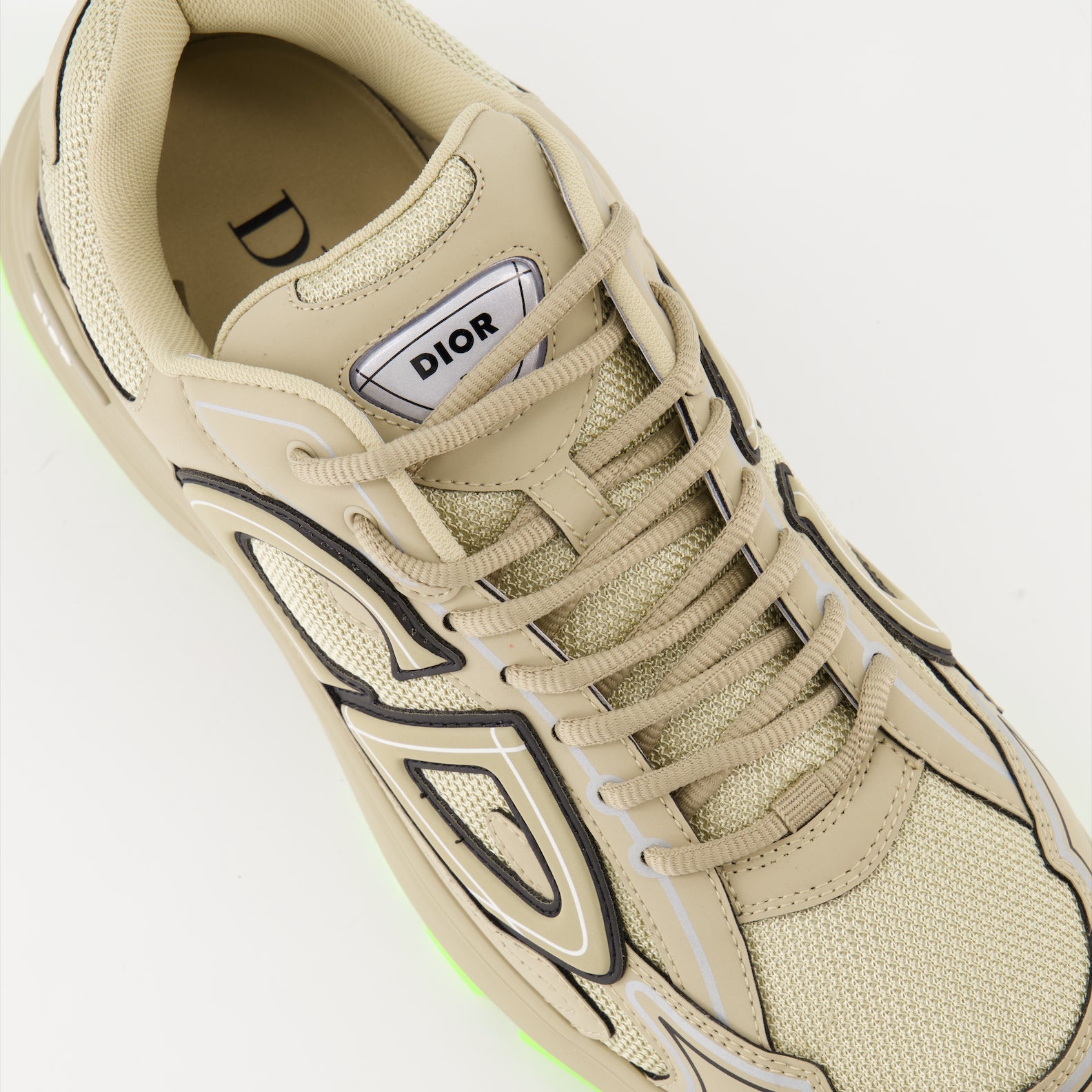 Dior sneakers, beige microfiber shoes, luxury footwear, B30 sneakers, high-end fashion