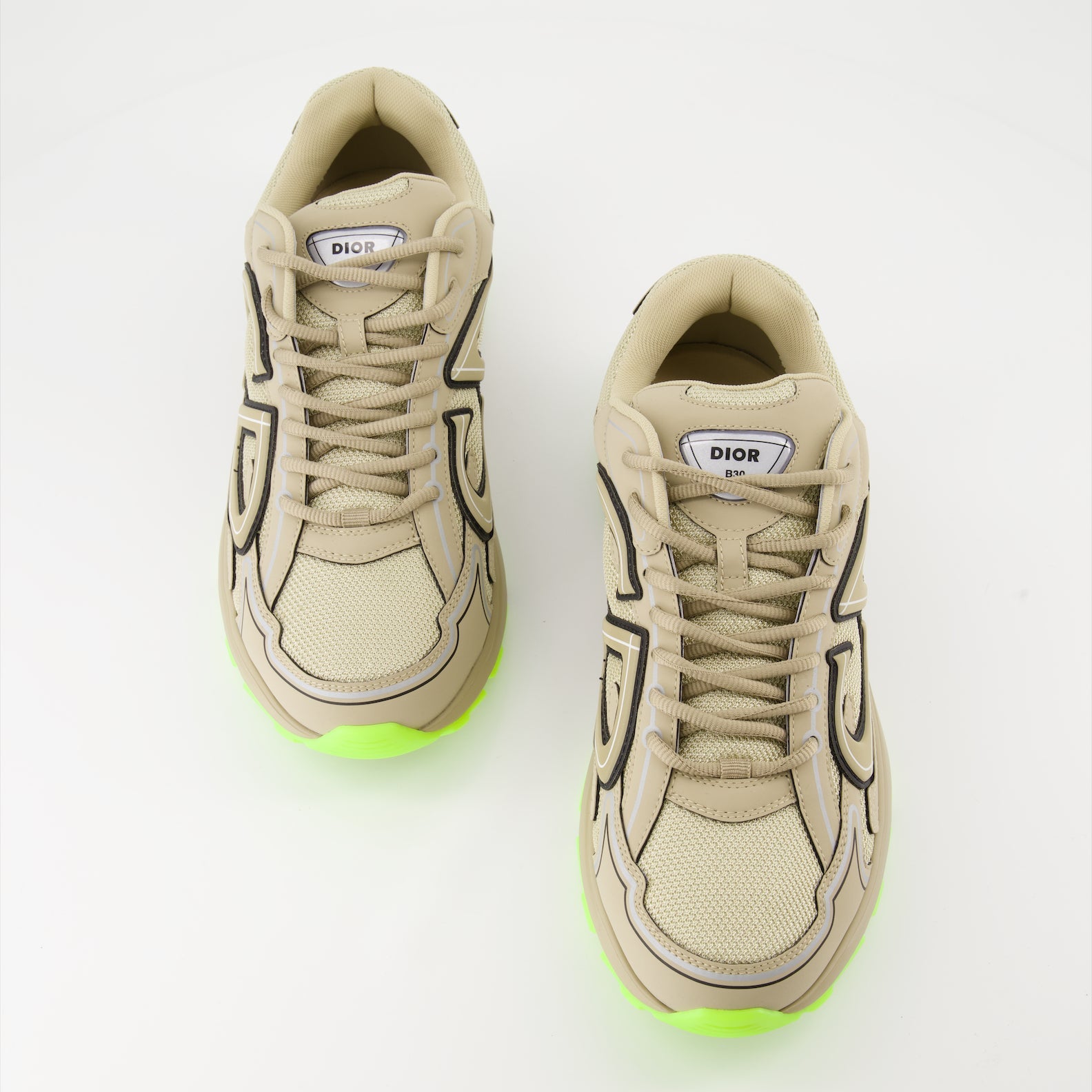 Dior sneakers, beige microfiber shoes, luxury footwear, B30 sneakers, high-end fashion