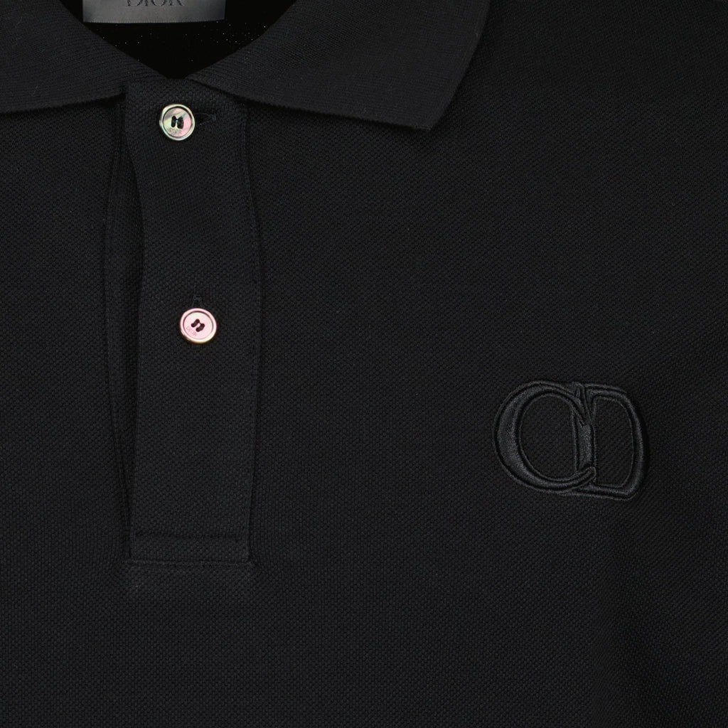Dior polo shirt, black cotton polo, luxury men's wear, premium cotton clothing, elegant men's fashion