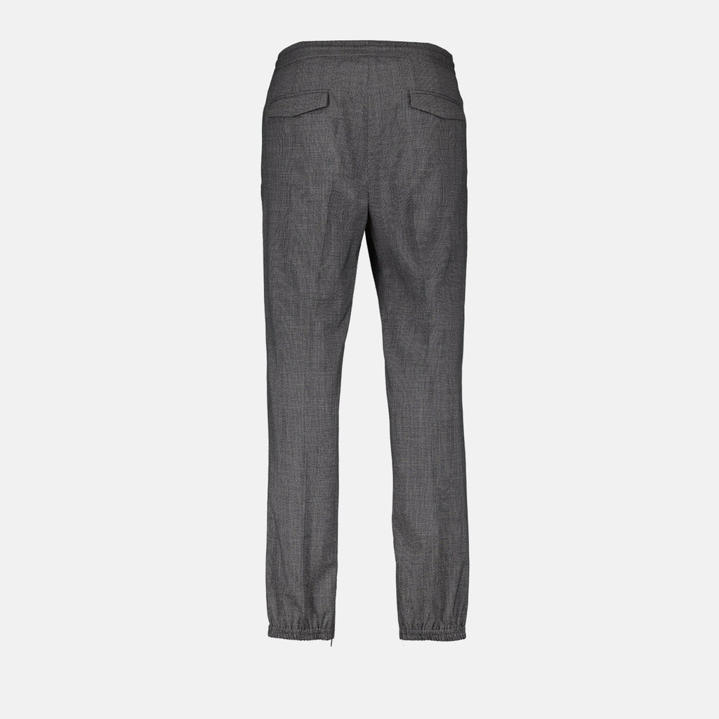 Dior, Grey Jogging Pants, Luxury Wool Pants, Casual Elegance, High-End Fashion