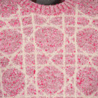 luxury cashmere sweater, Dior Cannage, pink cashmere sweater, high-end knitwear, sophisticated fashion