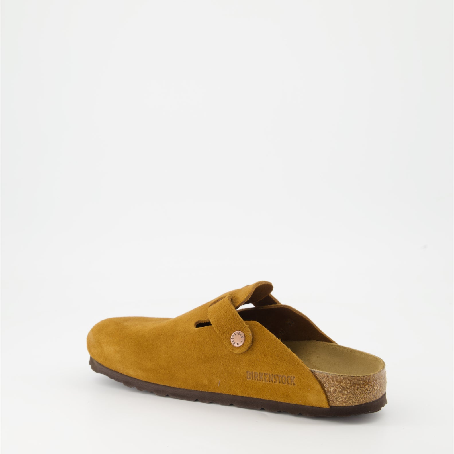 Birkenstock, Boston mules, suede mules, luxury footwear, brown mules