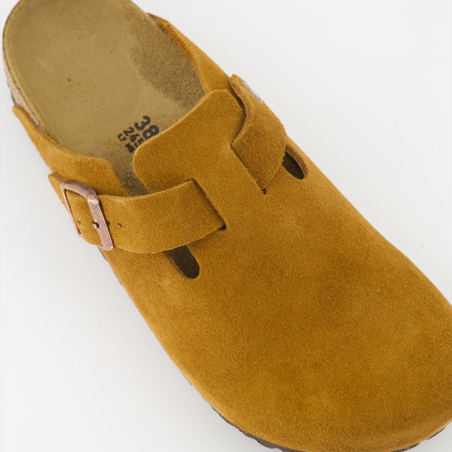 Birkenstock, Boston mules, suede mules, luxury footwear, brown mules