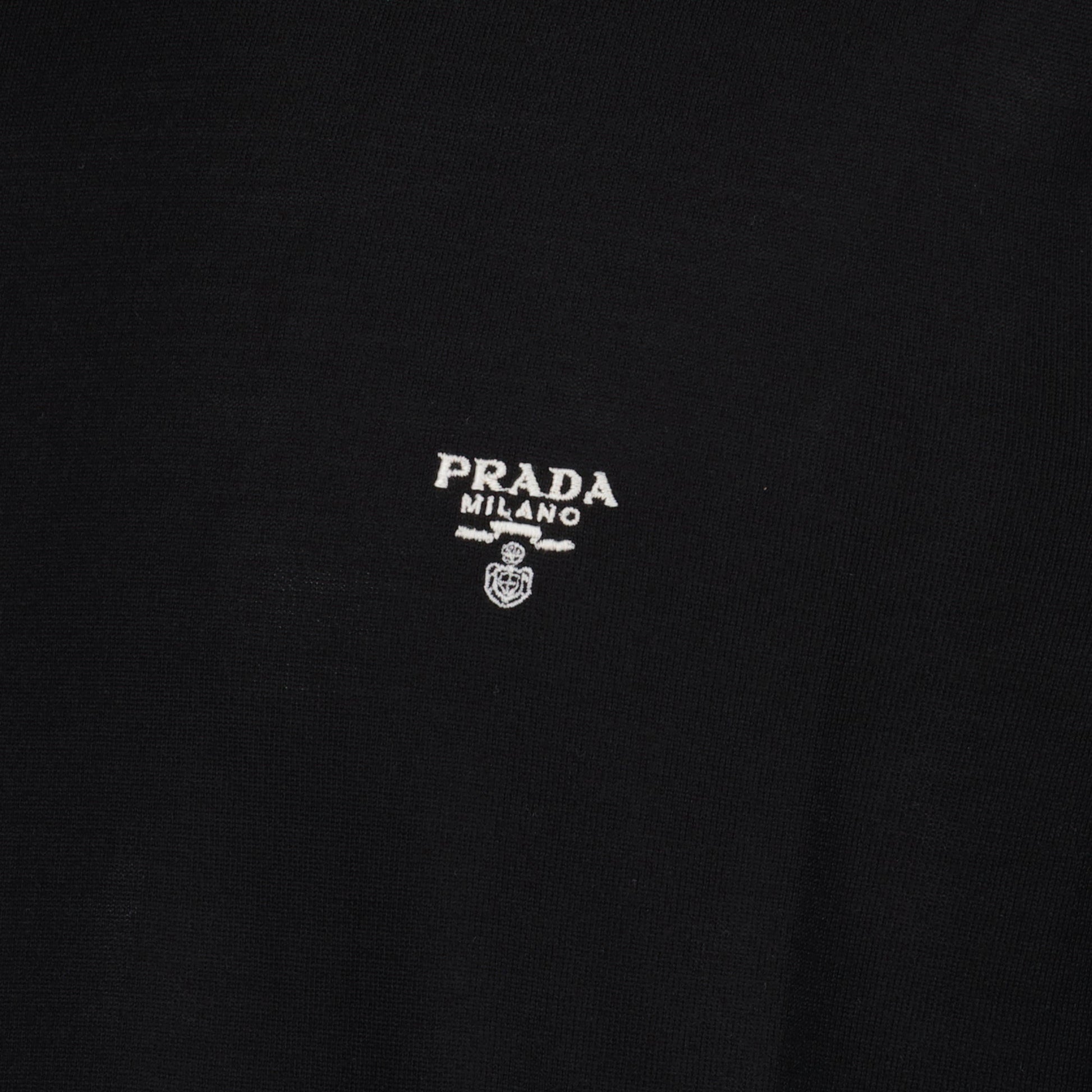 Prada, black wool sweater, luxury knitwear, designer garment, high-end fashion