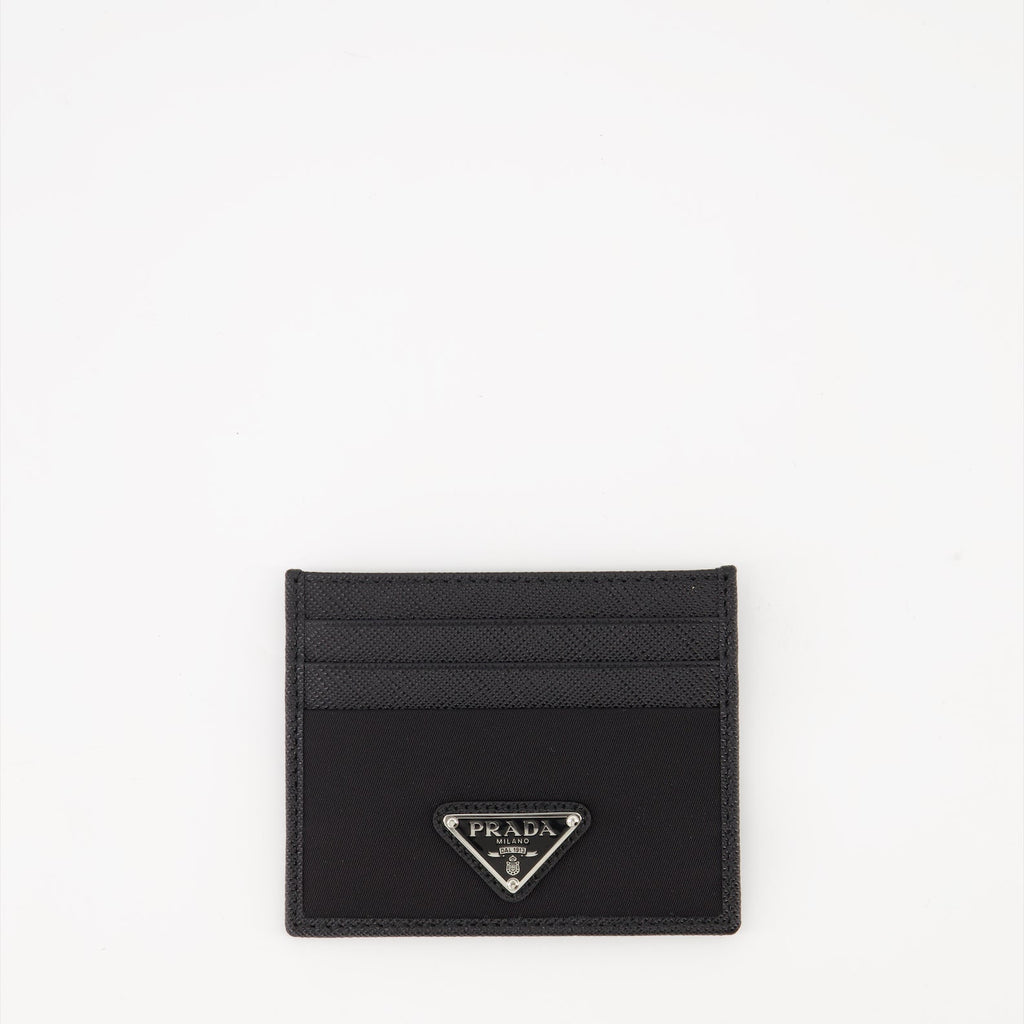 card holder, Saffiano leather, Re-Nylon, black card holder, accessories