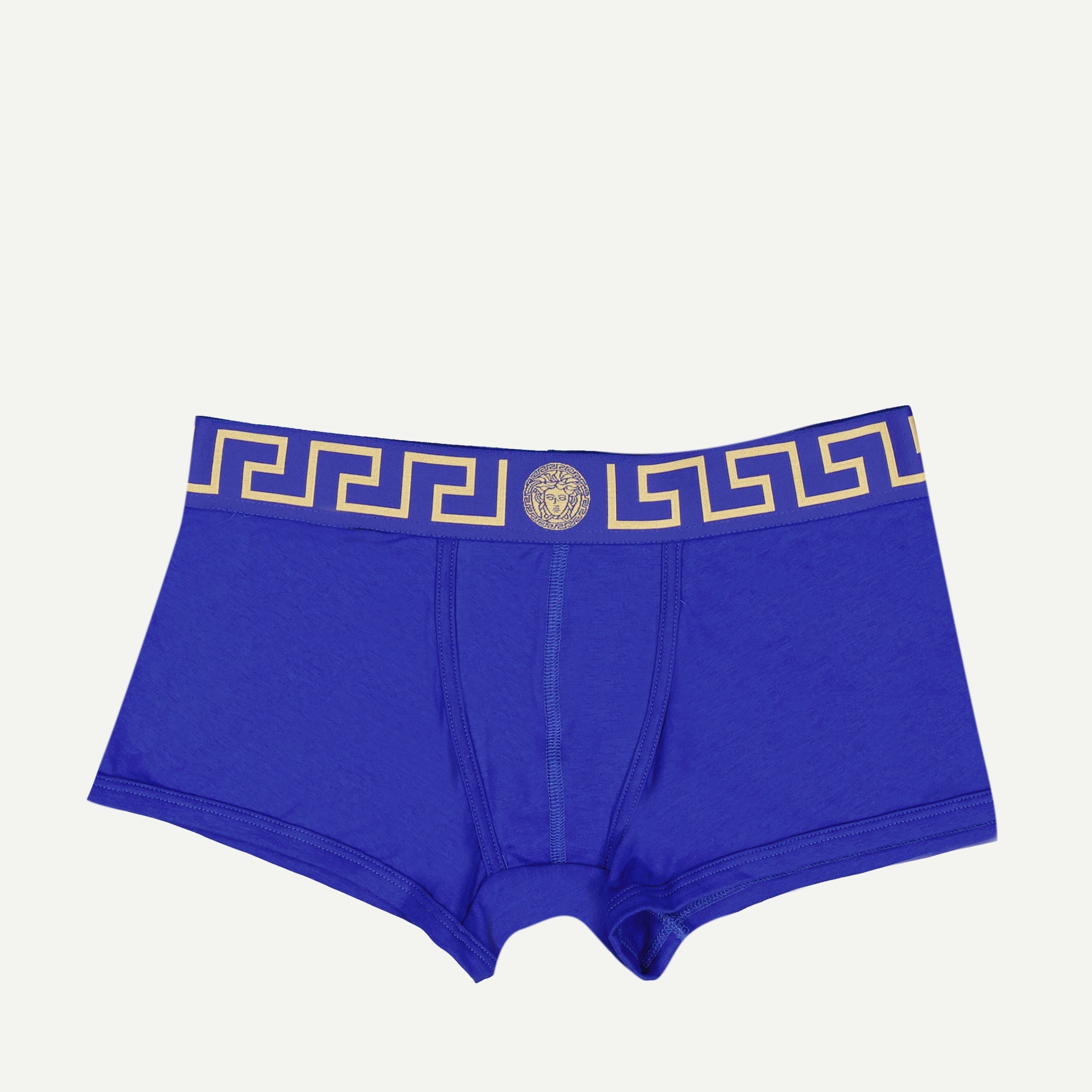 Medusa Greca boxer, royal blue boxer, Versace boxer, luxury men's underwear, cotton elastane boxer