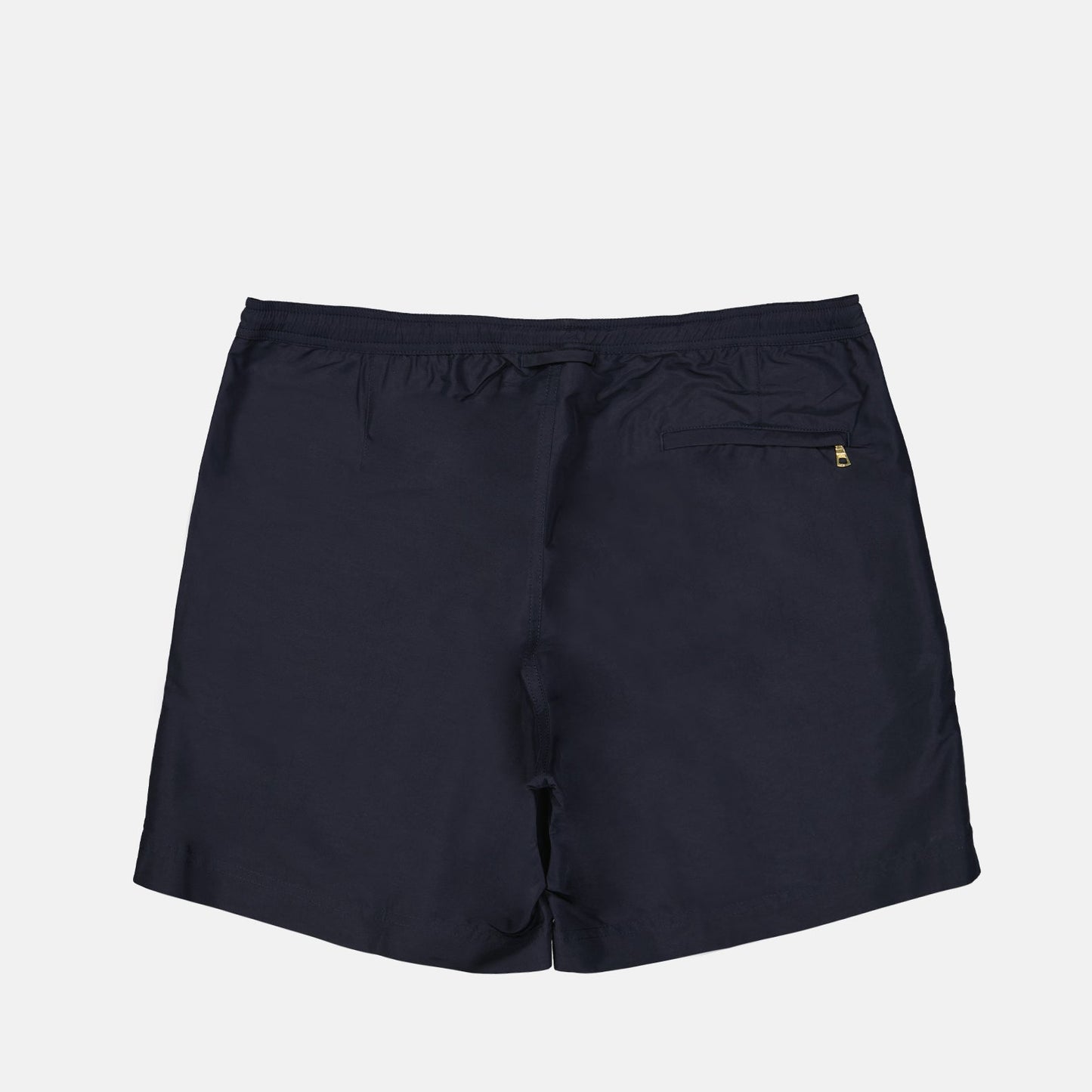 luxury swim shorts, Orlebar Brown, dark navy swimwear, high-end beachwear, premium nylon shorts