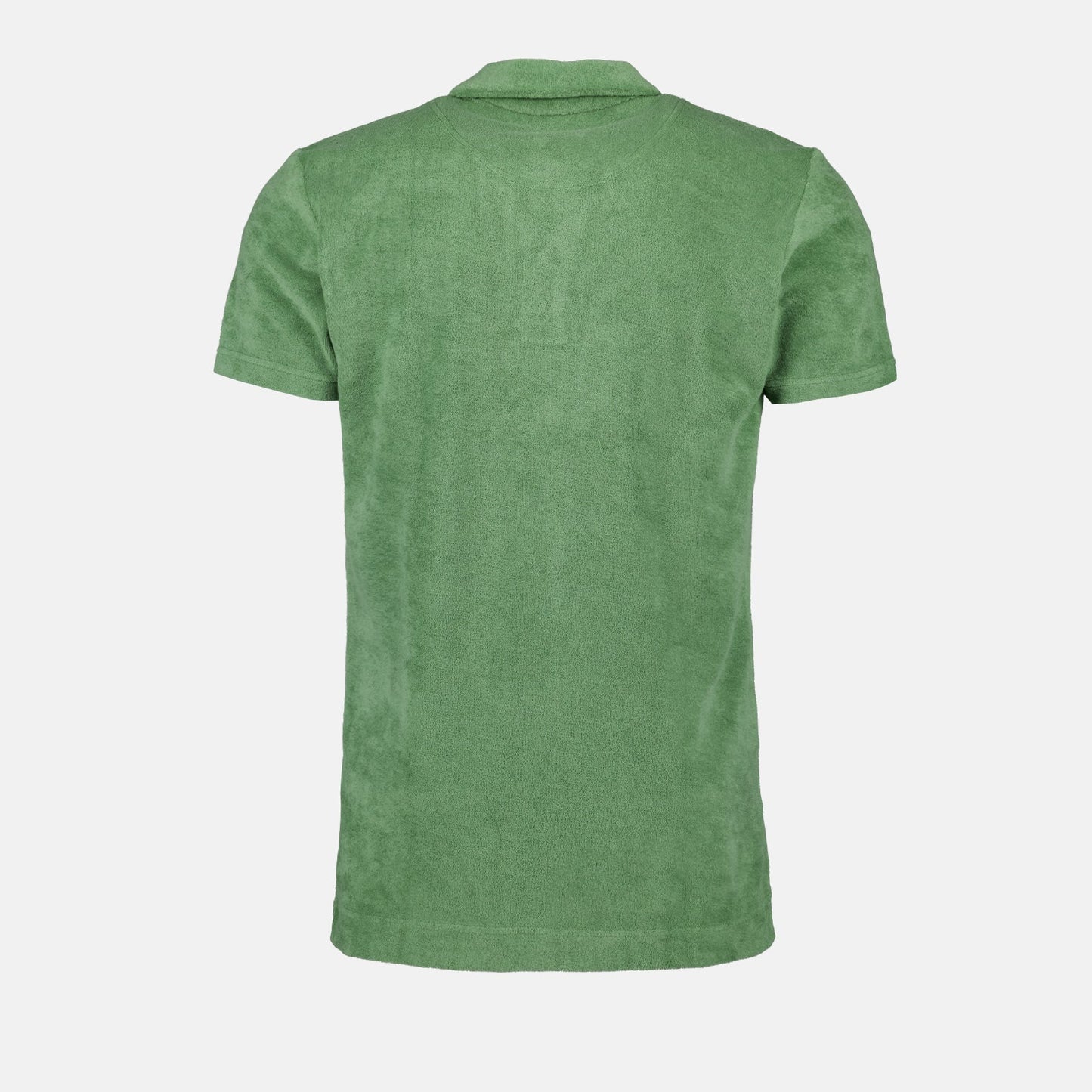 luxury polo, green cotton terry polo, Orlebar Brown polo, refined casual wear, high-end men's fashion