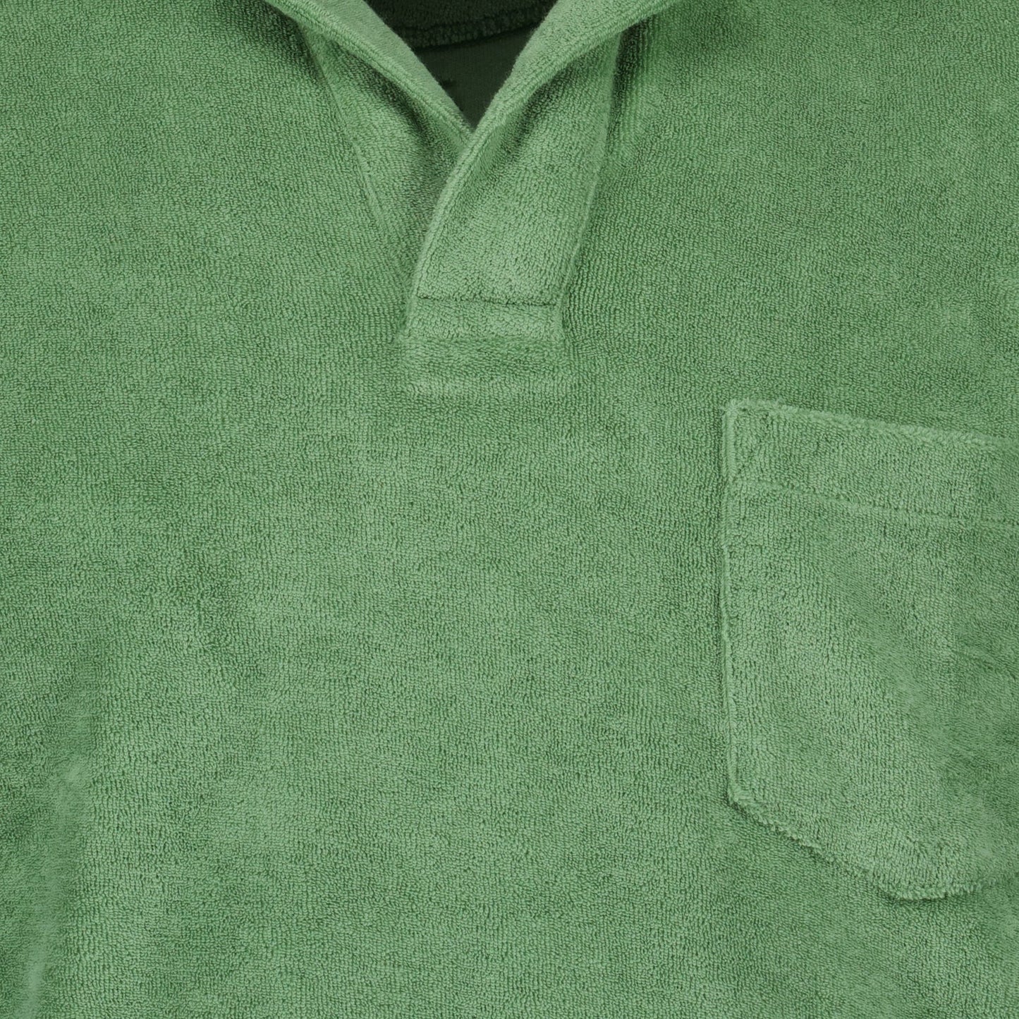 luxury polo, green cotton terry polo, Orlebar Brown polo, refined casual wear, high-end men's fashion