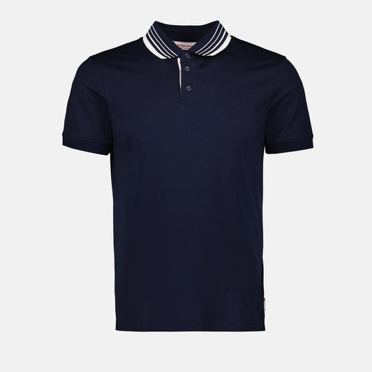 Orlebar Brown, Polo Dominic, Midnight Blue Polo, Luxury Menswear, Premium Cotton Polo