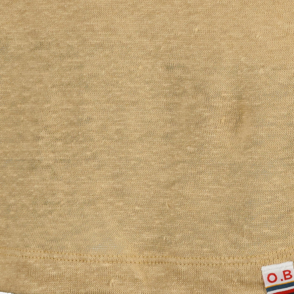 Linen T-shirt, Orlebar Brown, Beige T-shirt, Luxury Apparel, Elegant Casual Wear