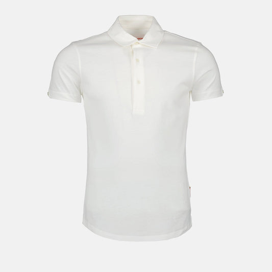 luxury polo, cotton silk blend, Orlebar Brown polo, elegant white polo, high-end menswear