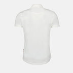 luxury polo, cotton silk blend, Orlebar Brown polo, elegant white polo, high-end menswear