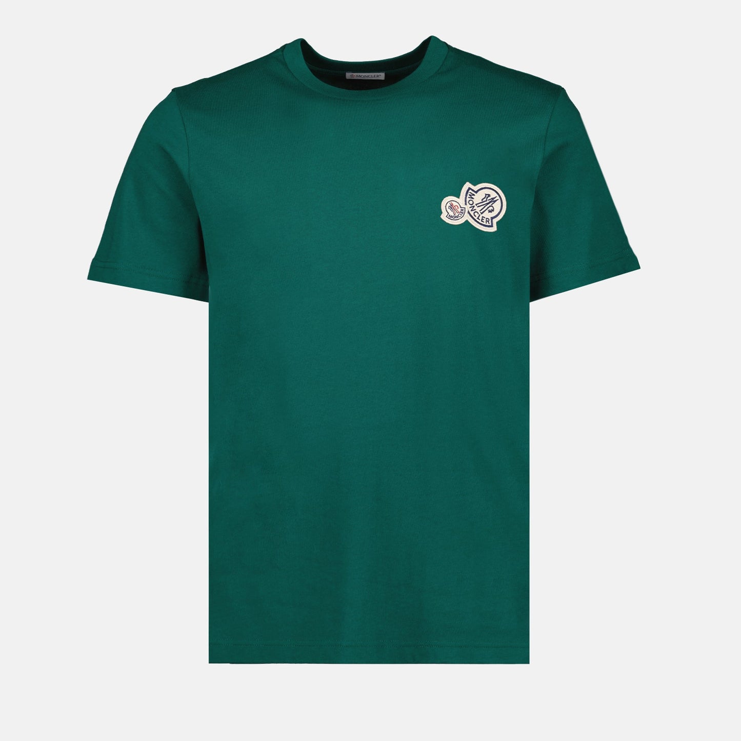 Moncler, Green T-shirt, Logo T-shirt, Men's Wear, Cotton T-shirt