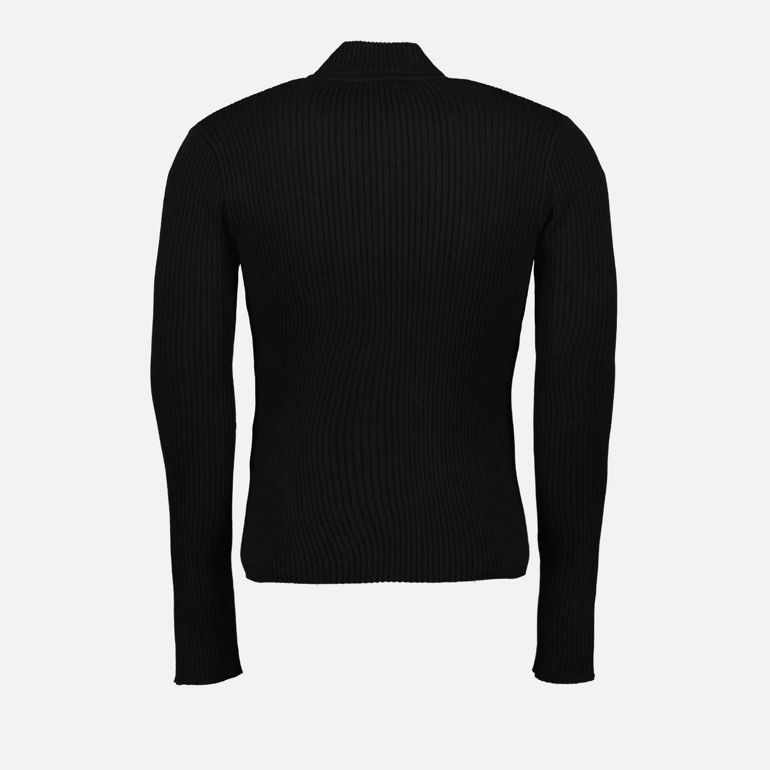 turtleneck, black viscose, luxurious menswear, Courrèges turtleneck, elegant knitwear