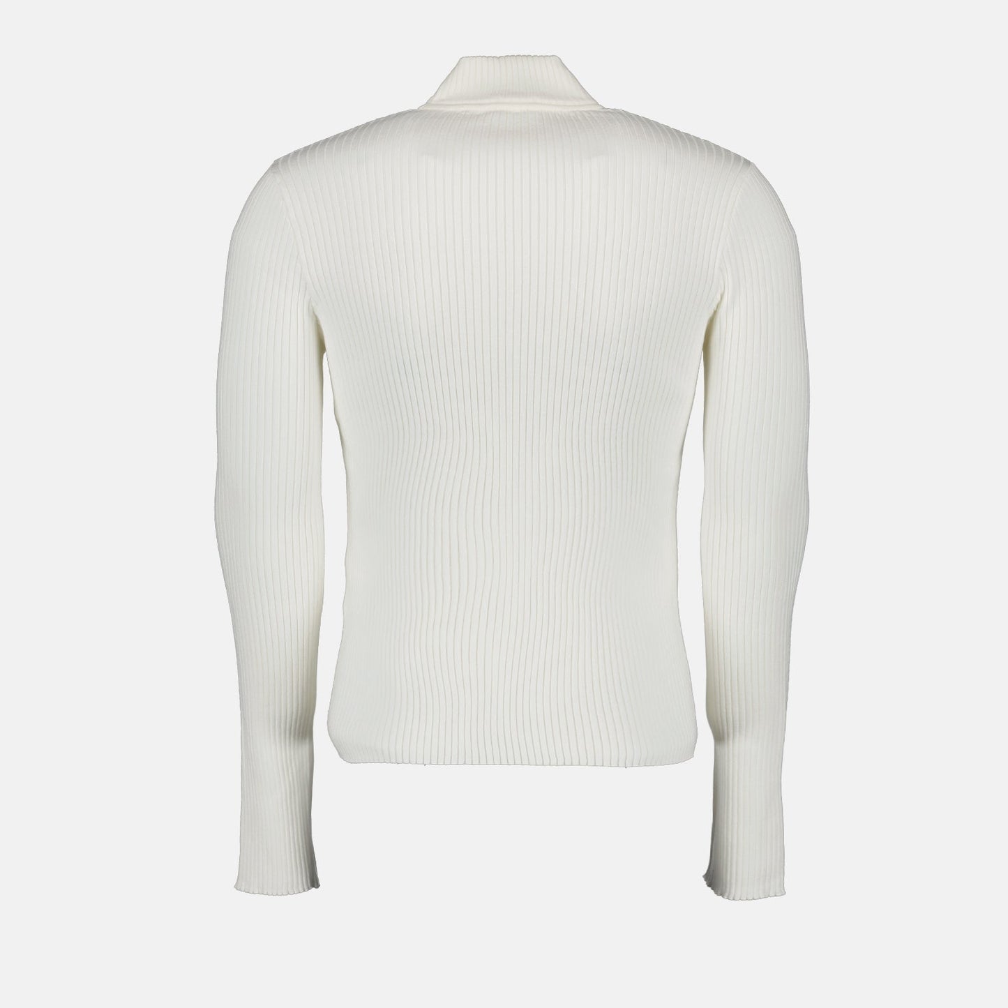 Turtleneck sweater, Courrèges Ré-Édition, White viscose, Luxury fashion, Elegant knitwear