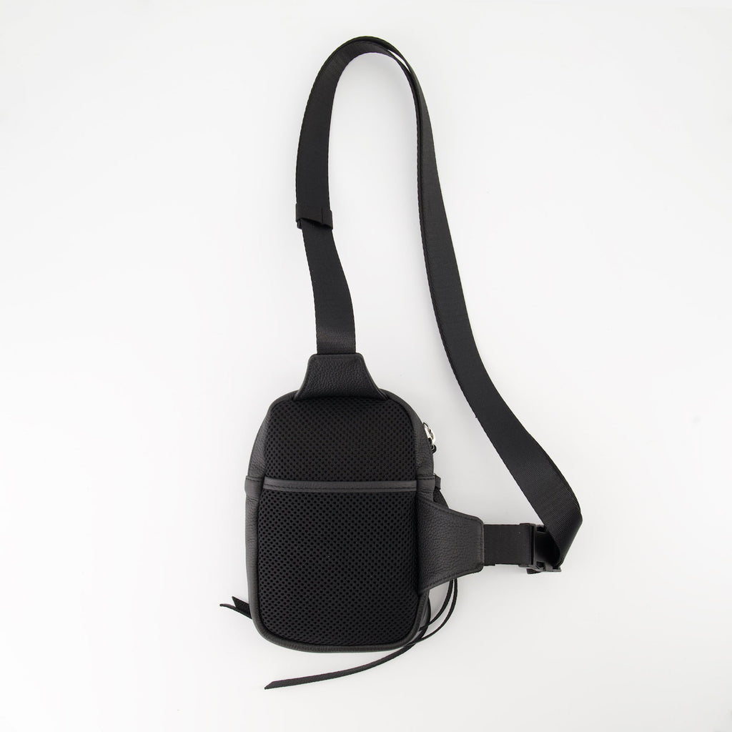 Image of Grained Leather Canvas Messenger Bag by Courreges for Men - Season Autumn-Winter 2024 - Detail View 2