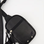Image of Grained Leather Canvas Messenger Bag by Courreges for Men - Season Autumn-Winter 2024 - Detail View 5