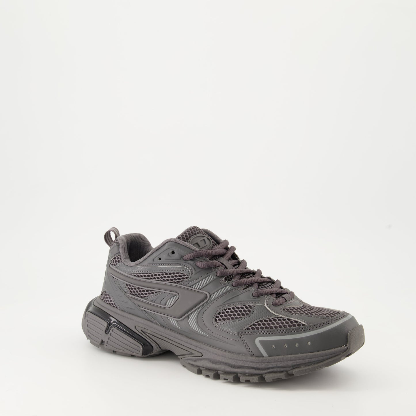 Diesel sneakers, mesh and PU sneakers, grey sneakers, Autumn-Winter 2024, crantée rubber sole