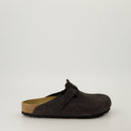 Image de mules Boston brunes de Birkenstock pour unisexe - Saison Automne-Hiver 2024 - Vue de face
