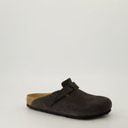 Image de mules Boston brunes de Birkenstock pour unisexe - Saison Automne-Hiver 2024 - Vue détail produit 5