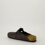 Image de mules Boston brunes de Birkenstock pour unisexe - Saison Automne-Hiver 2024 - Vue détail produit 4