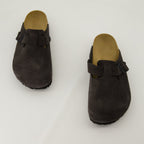Image de mules Boston brunes de Birkenstock pour unisexe - Saison Automne-Hiver 2024 - Vue détail produit 1