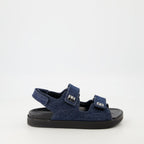 Image of Denim 4G Sandals with Hook and Loop by Givenchy for Women - Season Spring-Summer 2025 - Right Side View