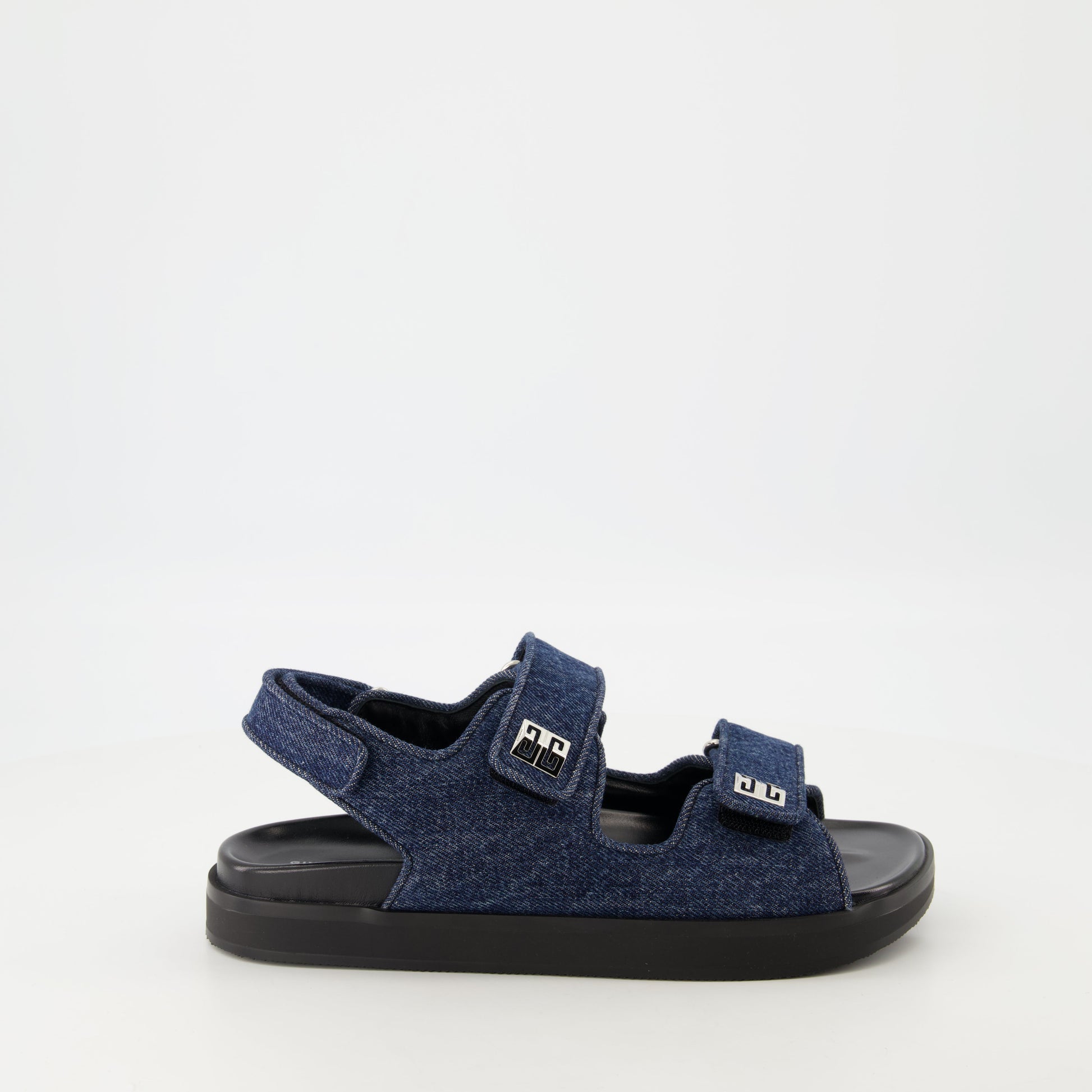 denim sandals, hook and loop fastening, Givenchy sandals, spring-summer 2025 fashion, casual footwear