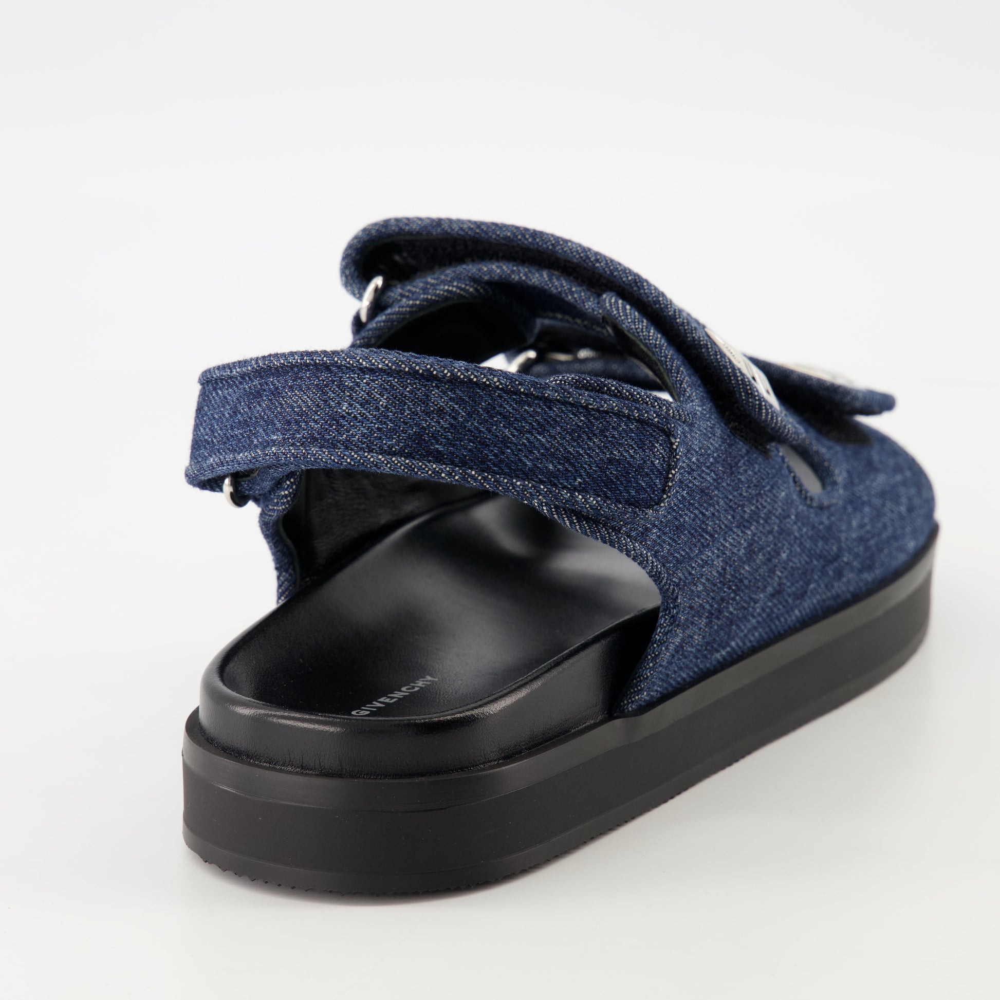 denim sandals, hook and loop fastening, Givenchy sandals, spring-summer 2025 fashion, casual footwear