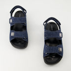 Image of Denim 4G Sandals with Hook and Loop by Givenchy for Women - Season Spring-Summer 2025 - Top View Pair