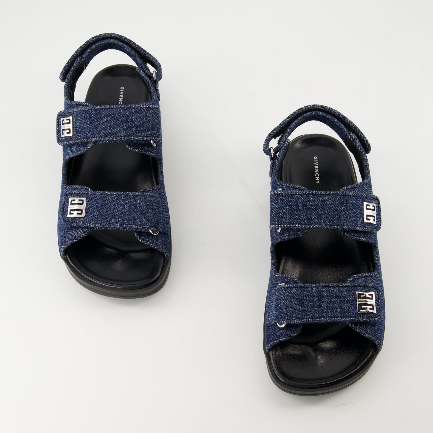 denim sandals, hook and loop fastening, Givenchy sandals, spring-summer 2025 fashion, casual footwear