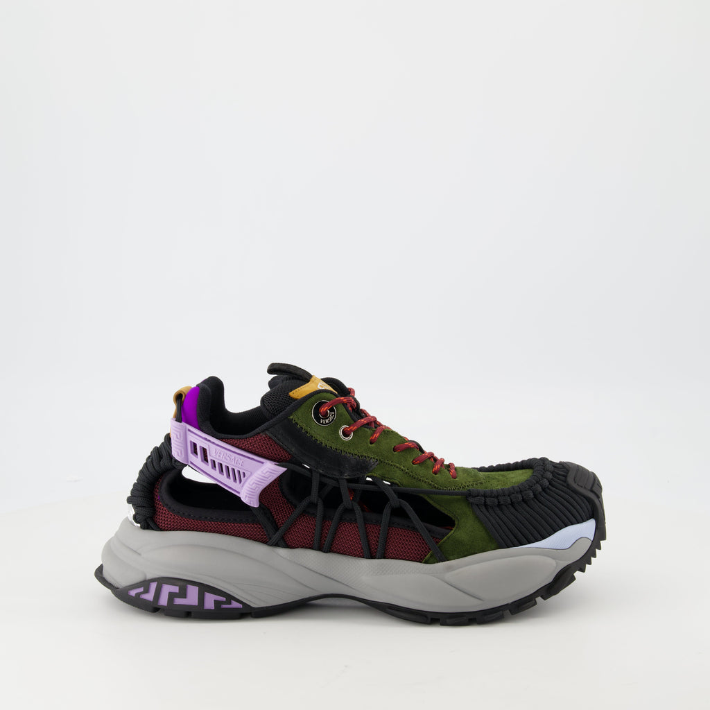 Mercury M_VS_01, green sneakers, Versace footwear, technical fabric sneakers, modern design sneakers