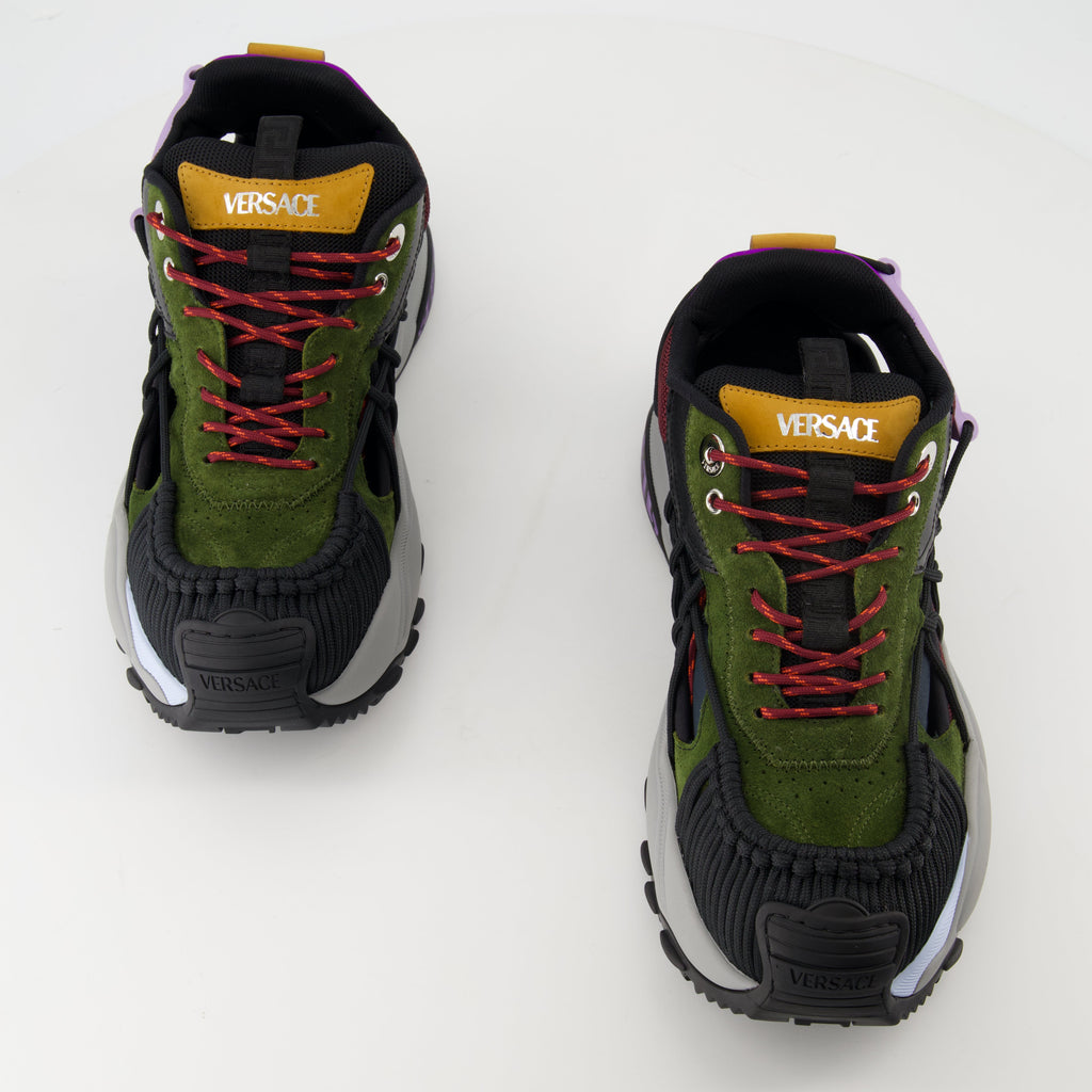 Mercury M_VS_01, green sneakers, Versace footwear, technical fabric sneakers, modern design sneakers