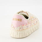 Greca sneakers, tweed sneakers, designer footwear, stylish sneakers, contemporary shoes