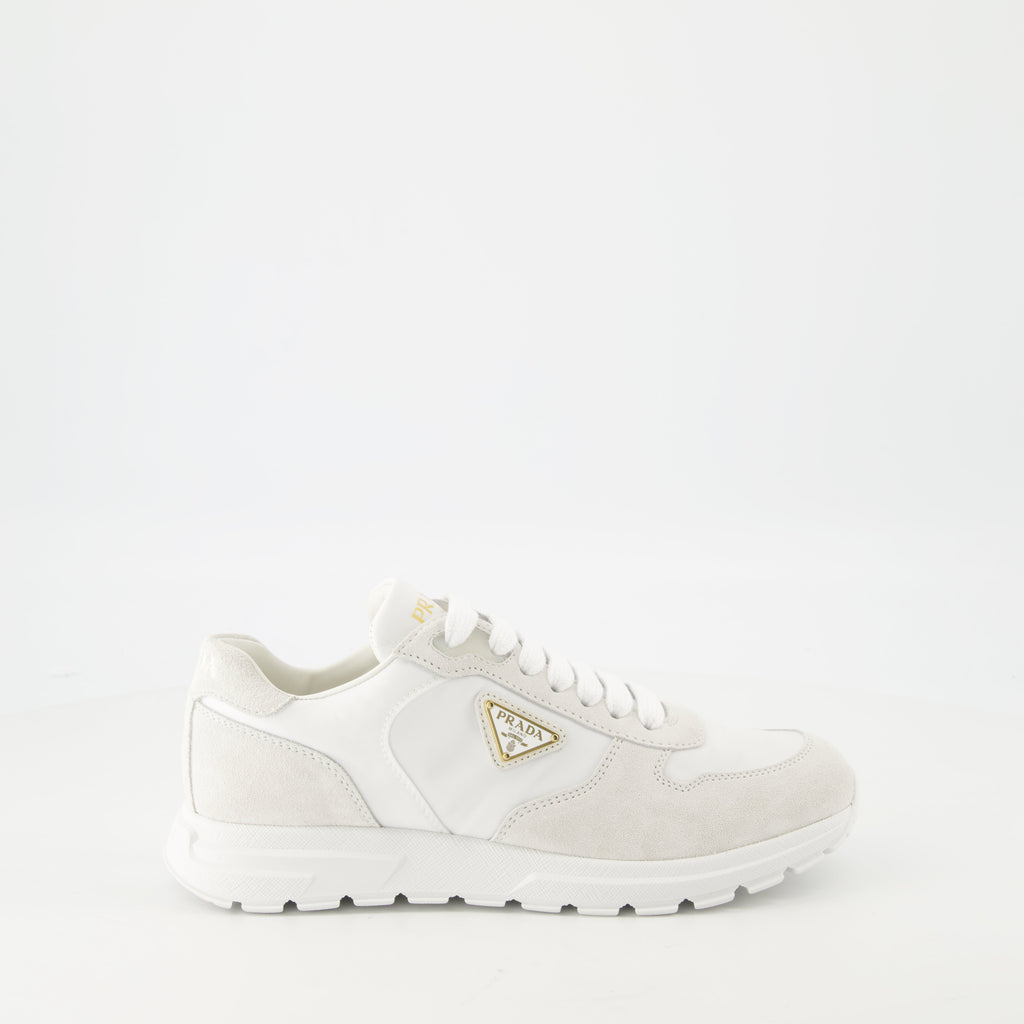 Prada sneakers, leather sneakers, Re-Nylon shoes, casual footwear, Italian design