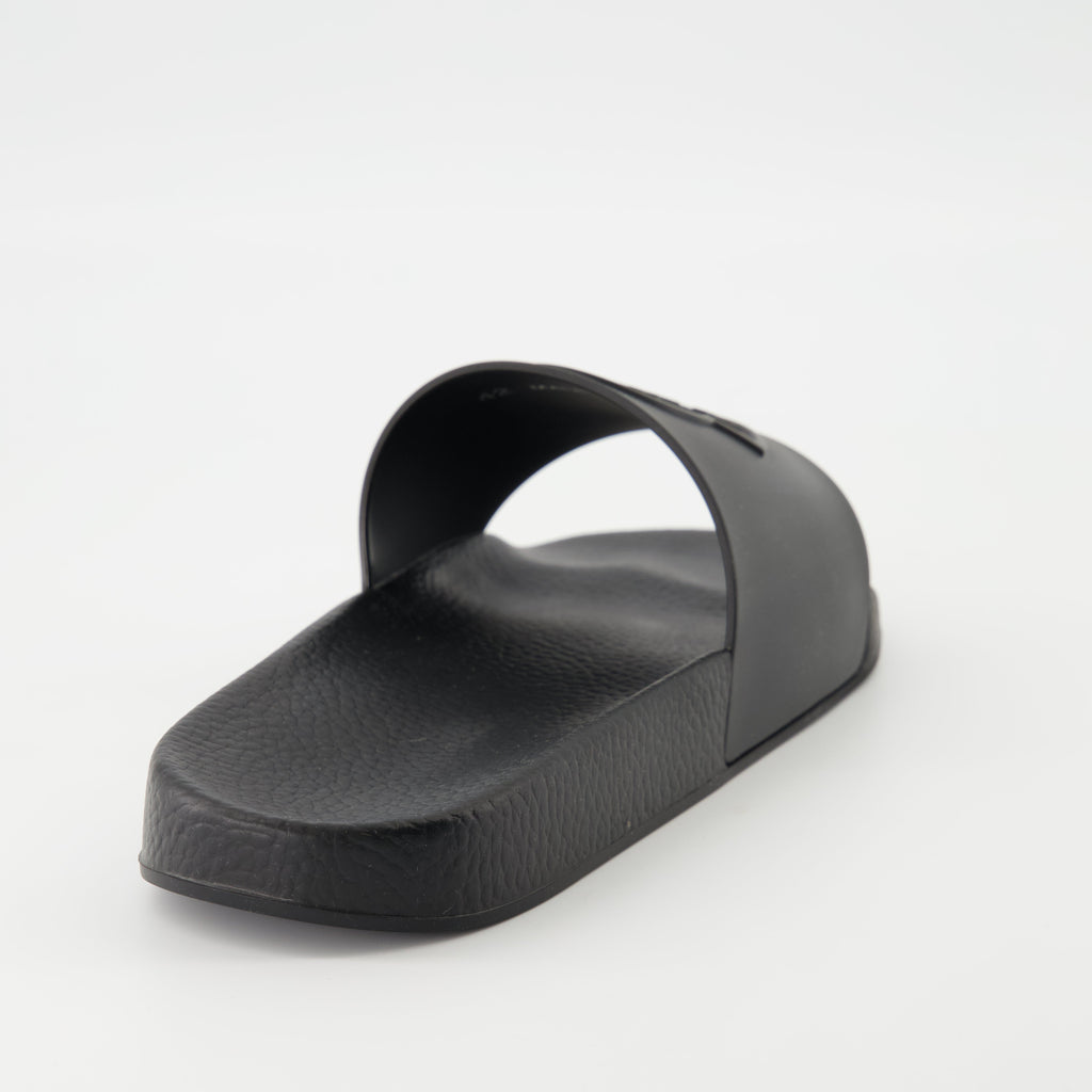 Image of Black Slides by Moncler for Men - Season Spring-Summer 2026 - Top Detail View
