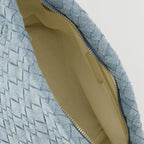 denim pochette, Iro accessories, chic handbag, removable strap, stylish pouch