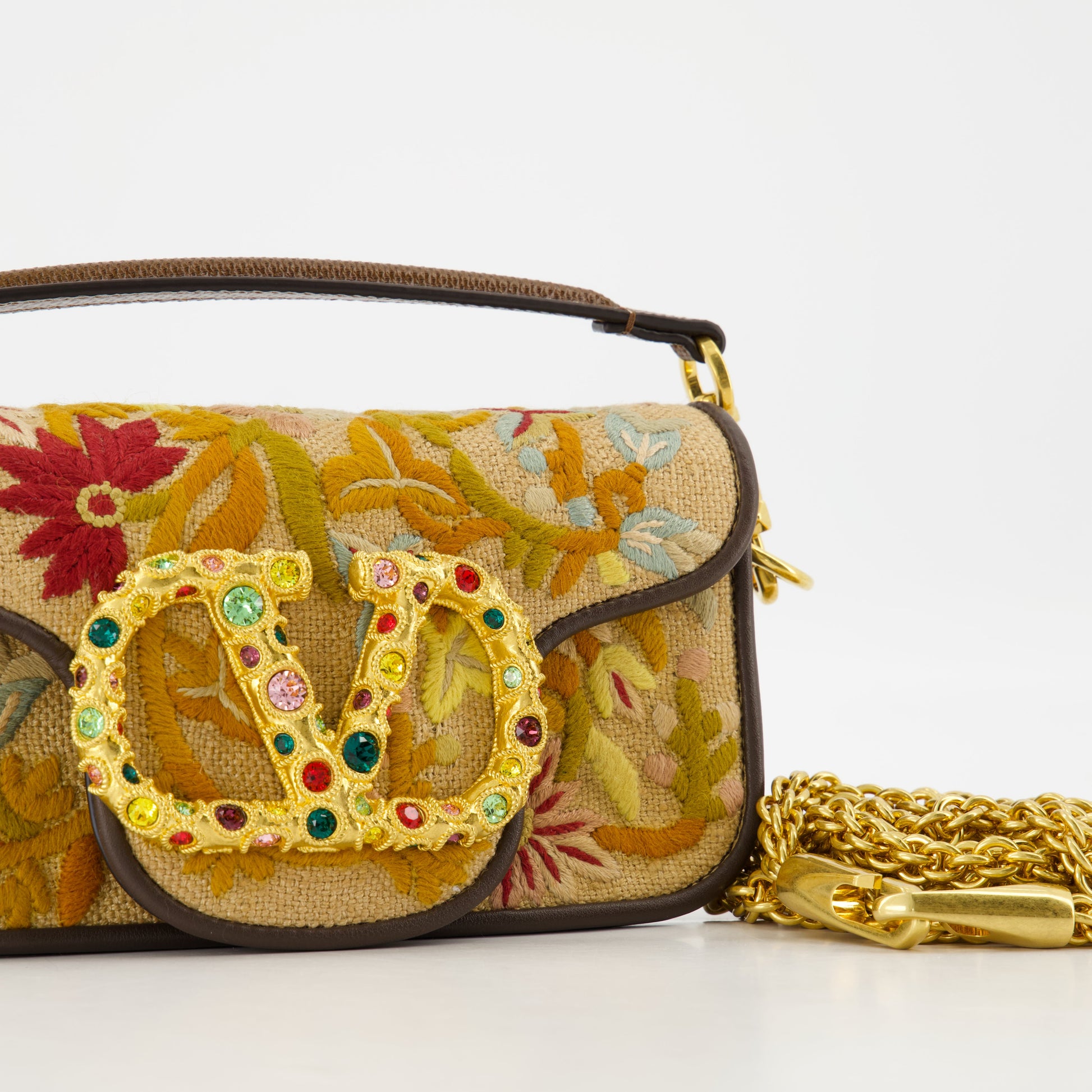 Sac Locò, VLogo Bijou, Floral Embroidery, Swarovski VLogo, Valentino Garavani