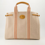 Image of Antibes Canvas Tote Bag by Valentino Garavani for Men - Season Spring-Summer 2025 - Front View